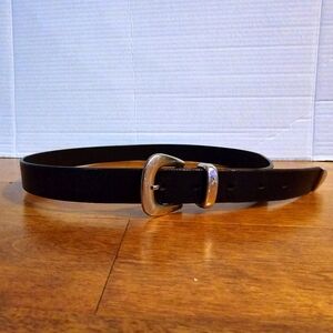 Merona Italian leather Black and silver leather belt size Large